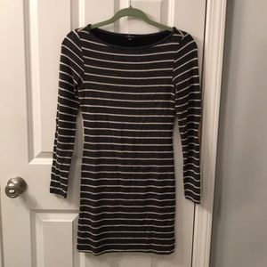 Grey/Cream Sweater Dress w/ Elbow Pads